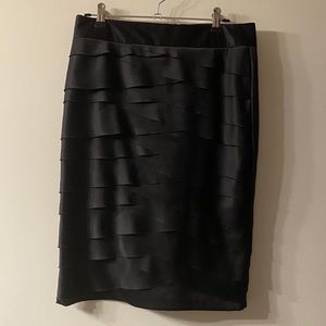 Solid Black Famph New York Collection Pencil Skirt